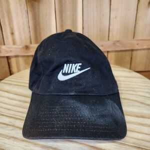 Nike Hat Baseball Cap Strap Back Black Heritage86 Logo Mens One Size Twill‎
